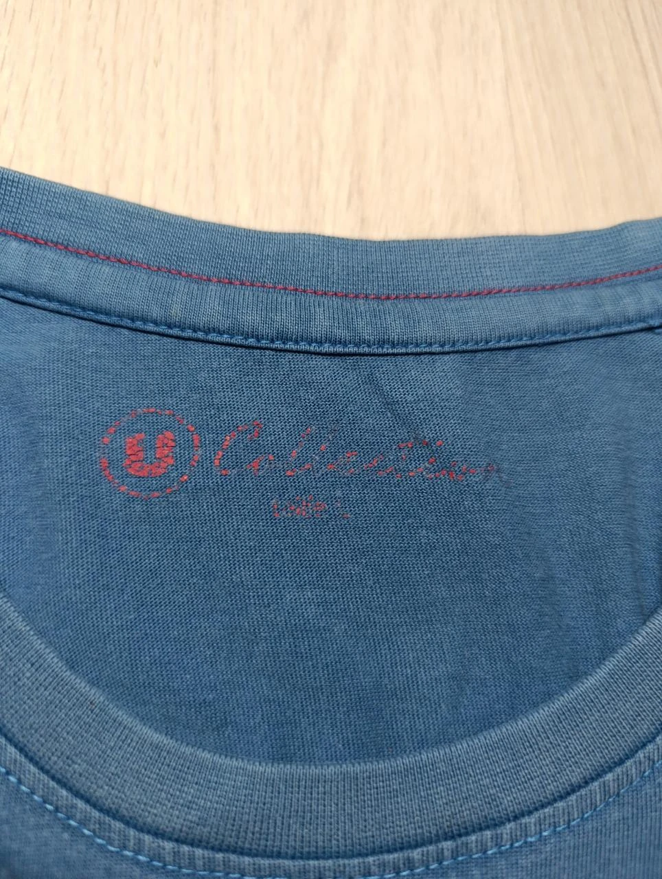 Men's Blue Washed Effect Travel Print T-Shirt - Size M – photo 2